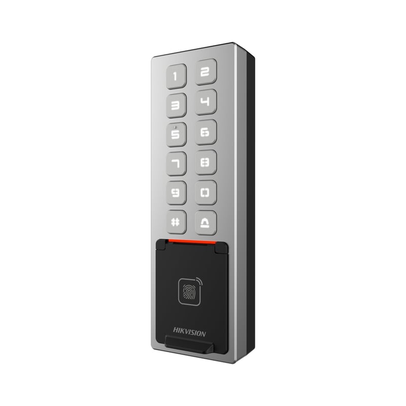 DS-K1T805MBFWX Innen-/Außen-Zutrittskontrolle mit Fingerabdruck/Tastatur/MIFARE-Karte