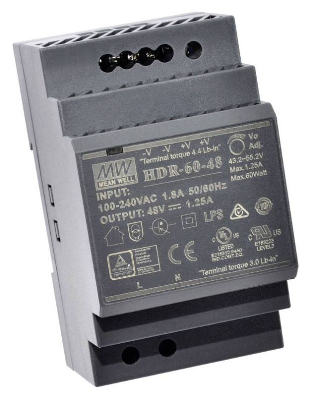 Schaltnetzteil, Hutschiene, 60 W, 48 V, 1,25 A