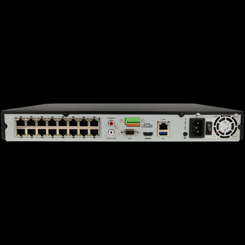 HWN-5216MH-16P 16-Kanal-IP-Rekorder, max. 8 MP Auflösung, 16 PoE-Ports